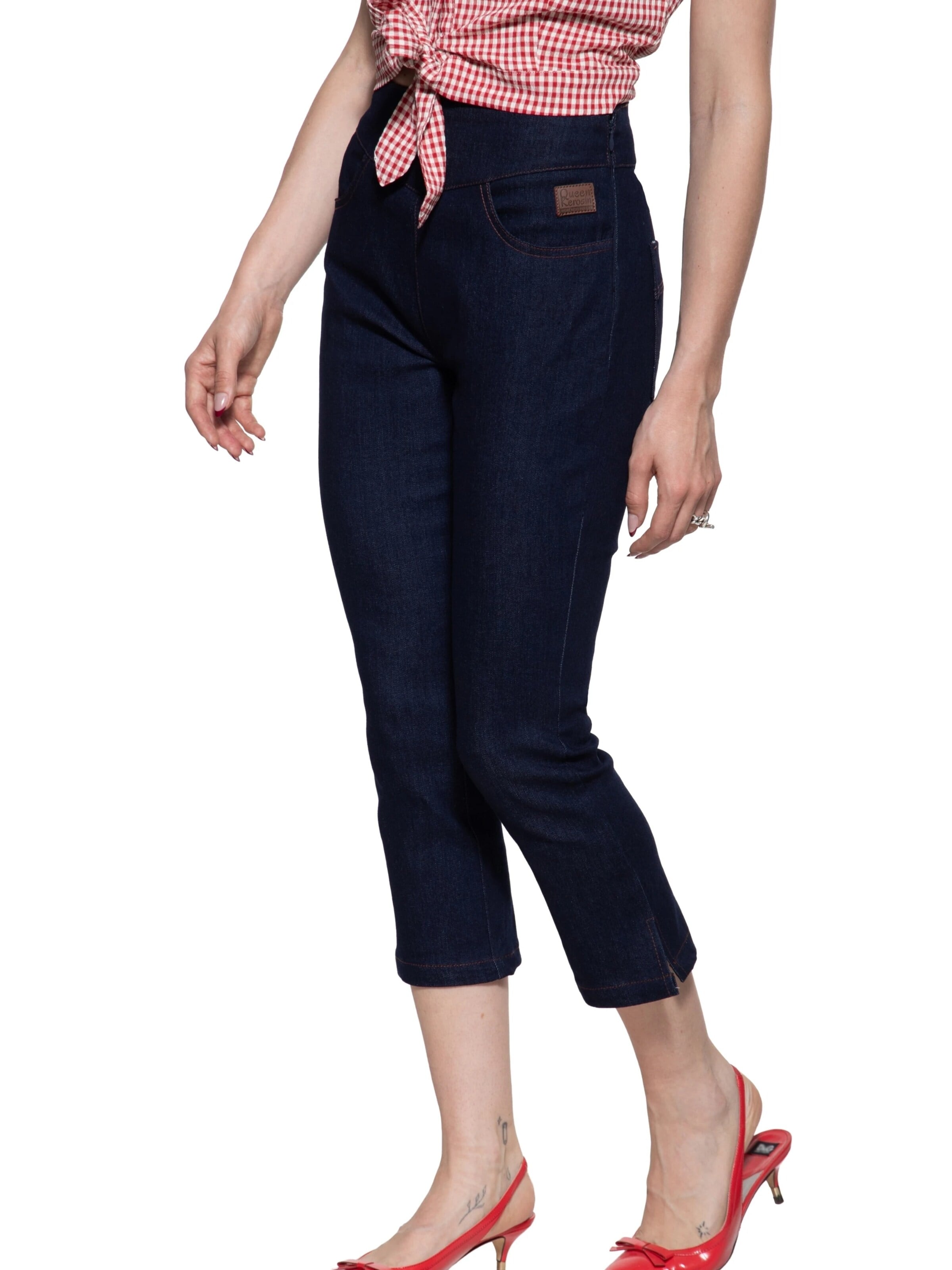 Queen Kerosin Slimfit Jeans 'Joan'‌‌‌ in Blau
