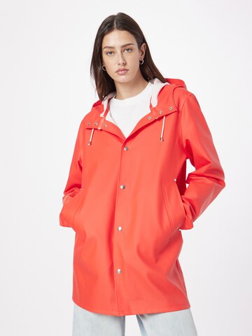 Stutterheim Between-Seasons Coat 'Stockholm' in Red: front