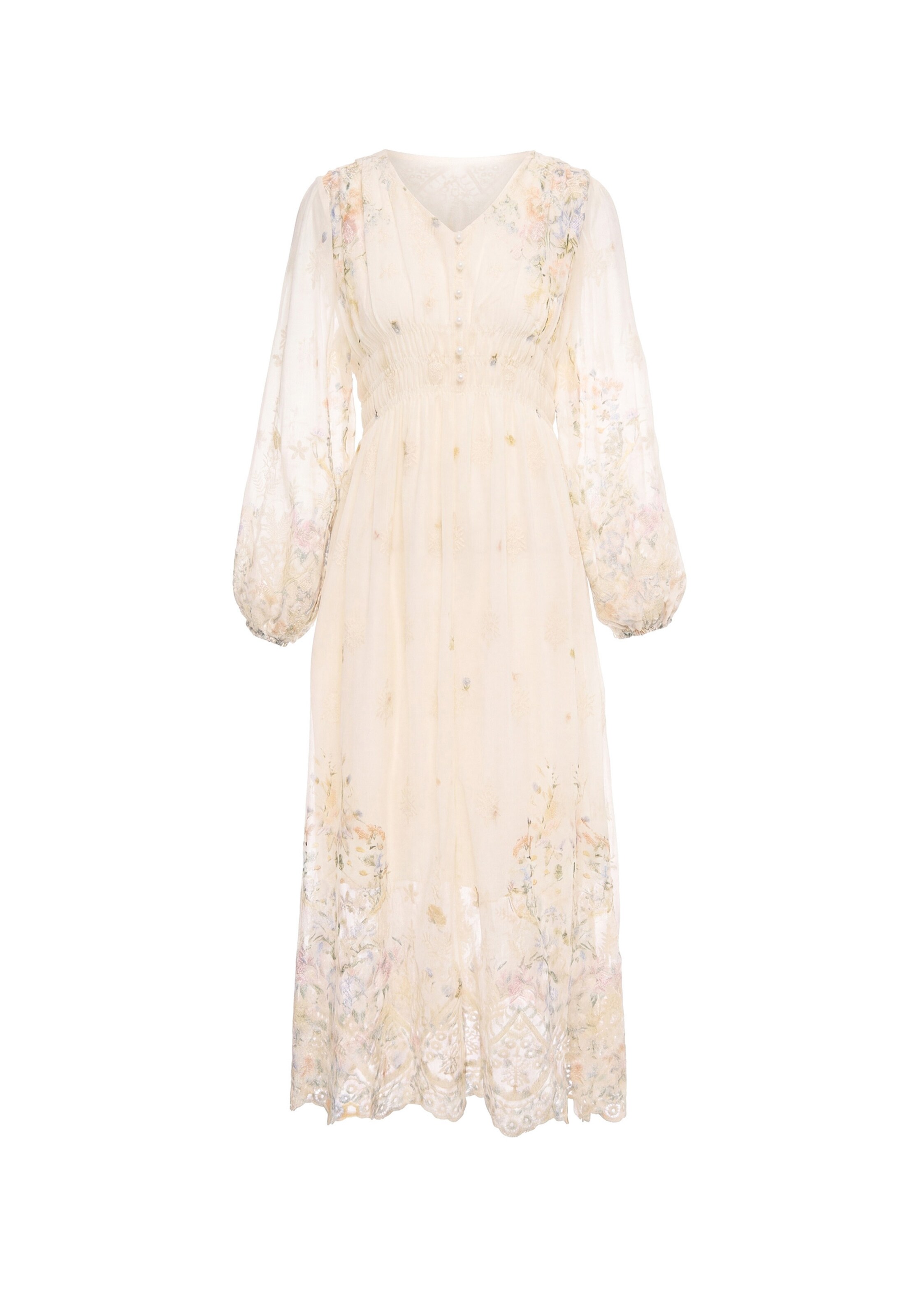 Usha Jurk in Beige: voorkant