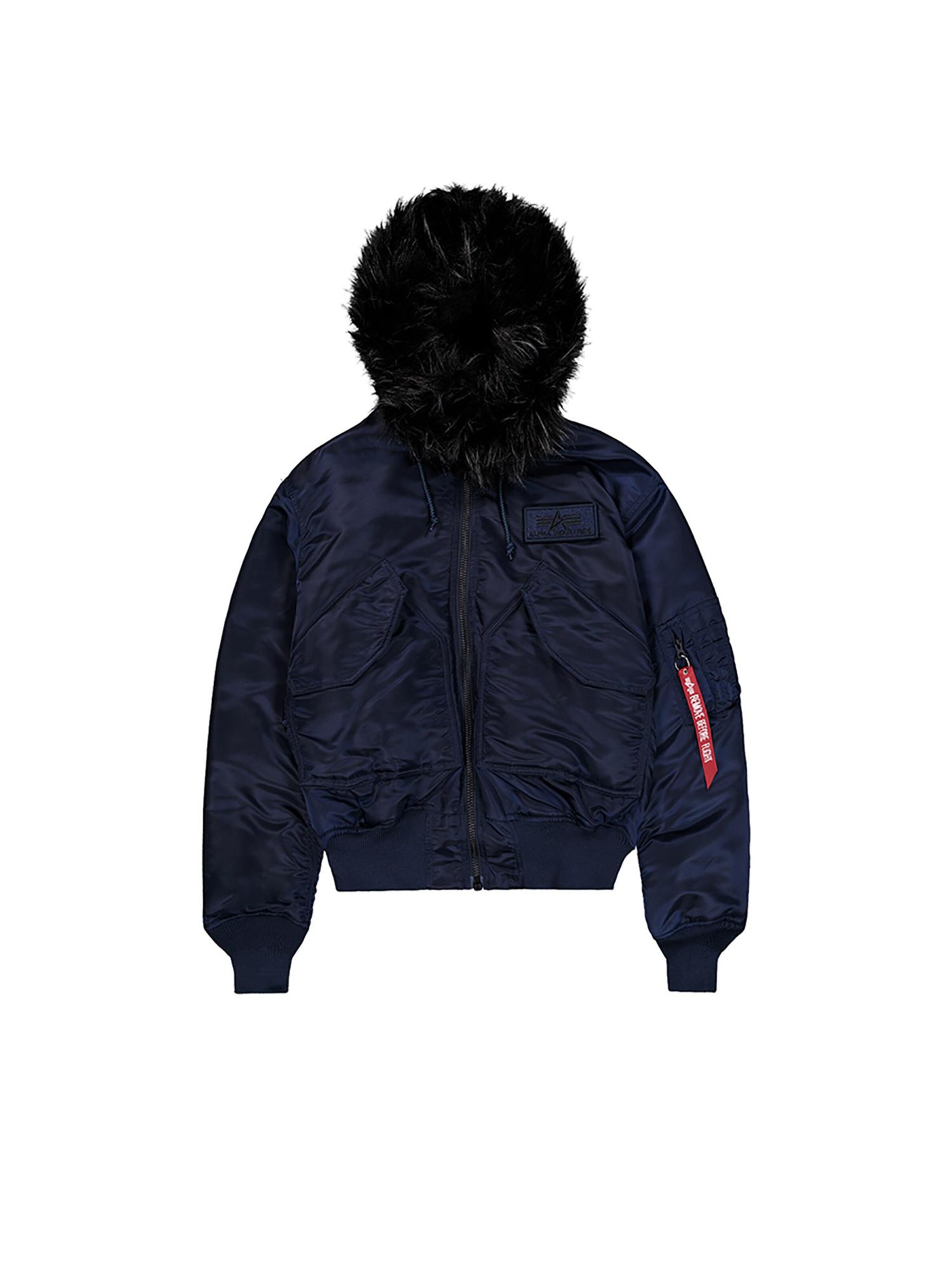 ALPHA INDUSTRIES Winter Jacket '45/P Hooded Custom' in Blue: front