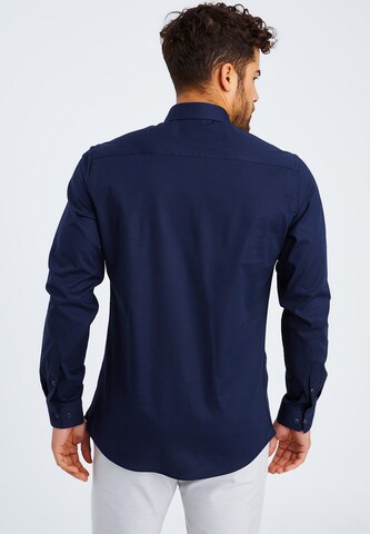 Leif Nelson Regular fit Overhemd in Blauw