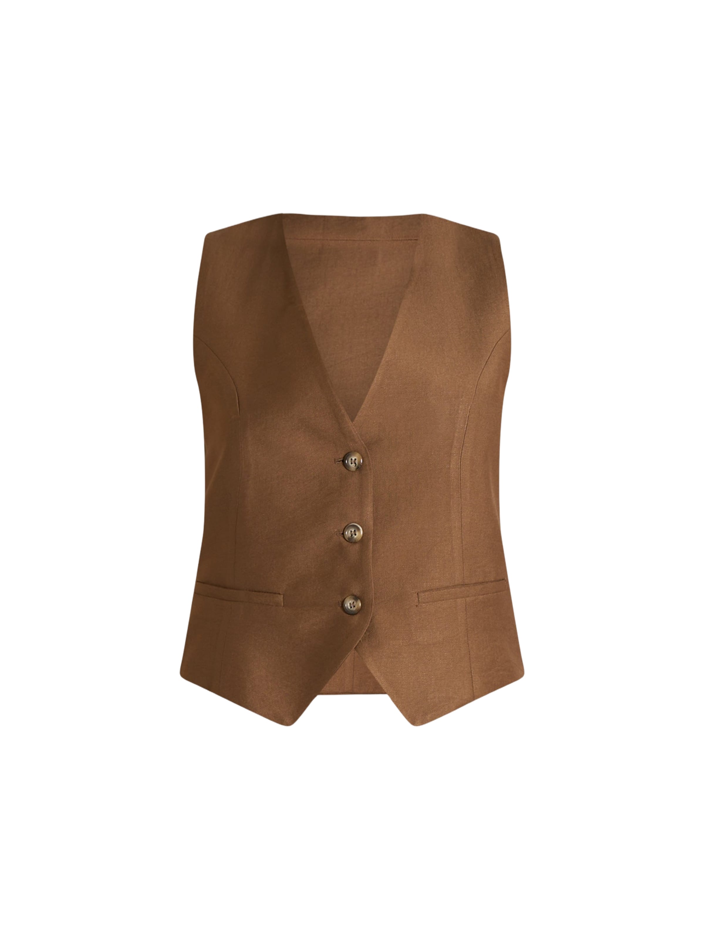 Dixie Gilet in Bruin: voorkant