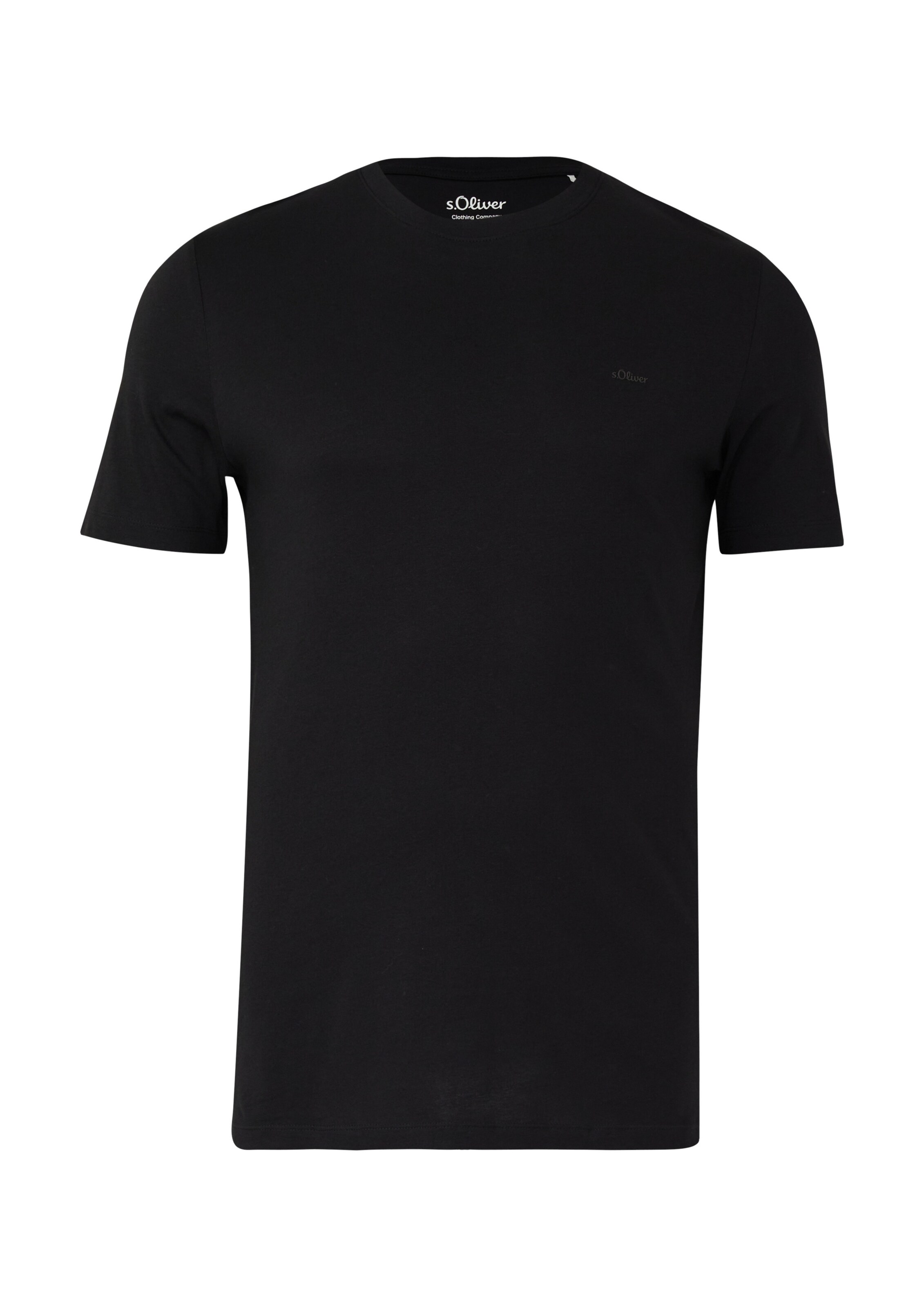 s.Oliver Men Tall Sizes Shirt in Black: front