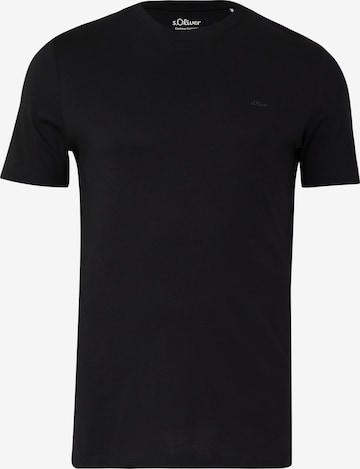 s.Oliver Men Tall Sizes Shirt in Black: front