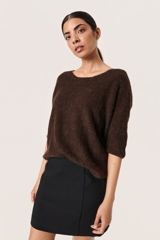 SOAKED IN LUXURY Pullover 'Tuesday' i brun: forside