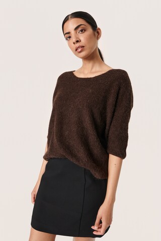 Pull-over 'Tuesday' SOAKED IN LUXURY en marron : devant