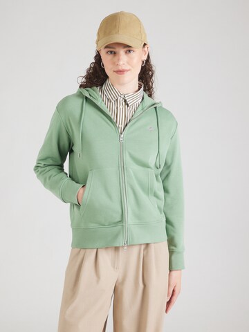 GANT Кофта на молнии в Зеленый: спереди