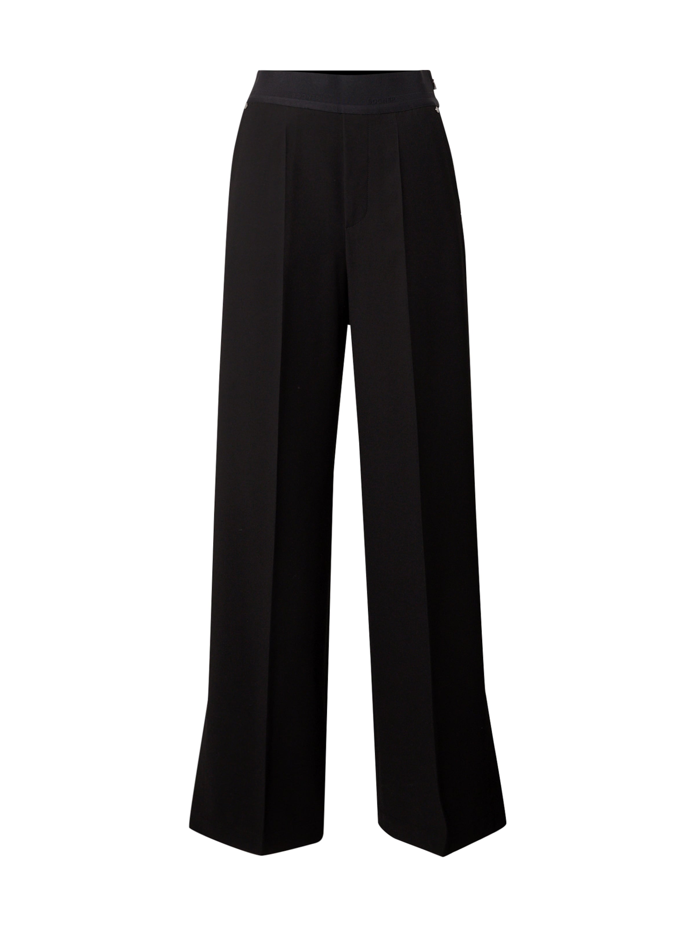 BOGNER Szeroka nogawka Spodnie w kant 'Ylvi' w kolorze czarny: przód