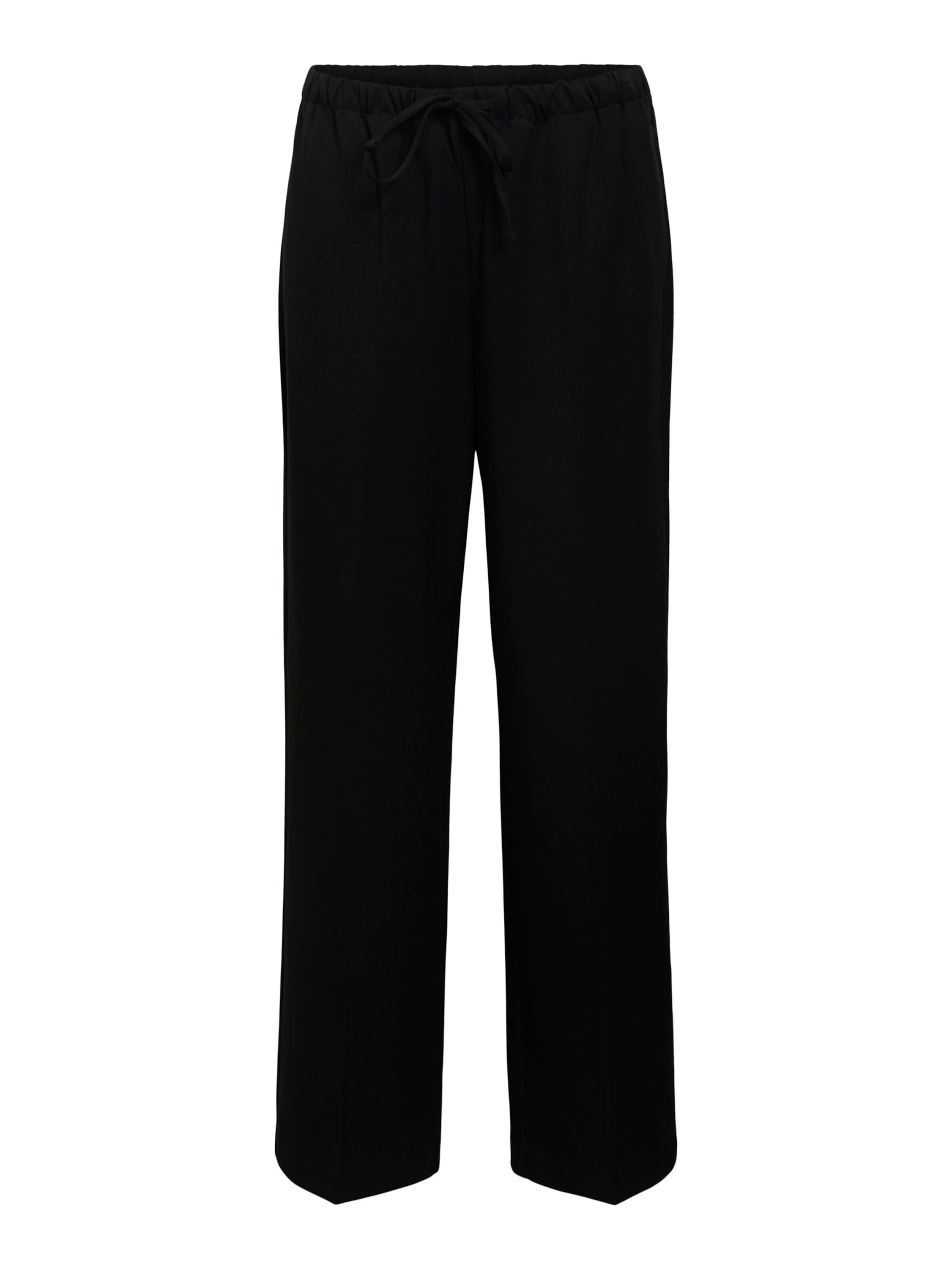 OBJECT - Pantalón de pinzas 'OBJLisa' en negro: frente
