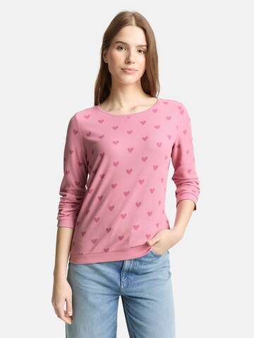 Sweat-shirt TOM TAILOR DENIM en rose : devant