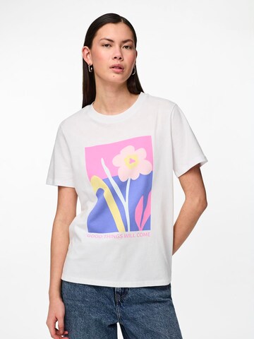 PIECES T-shirt 'MOLLY' i vit: framsida