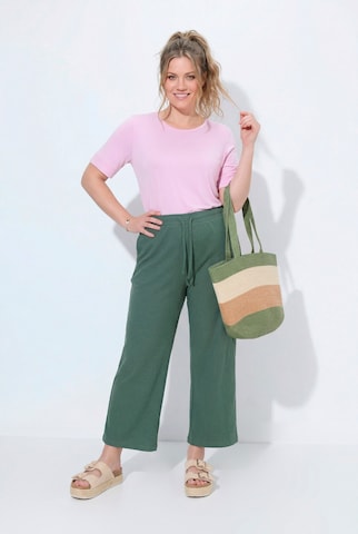 Ulla Popken Wide Leg Hose in Grün