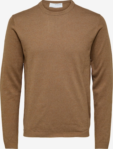 SELECTED HOMME Sweater 'Lake' in Brown: front
