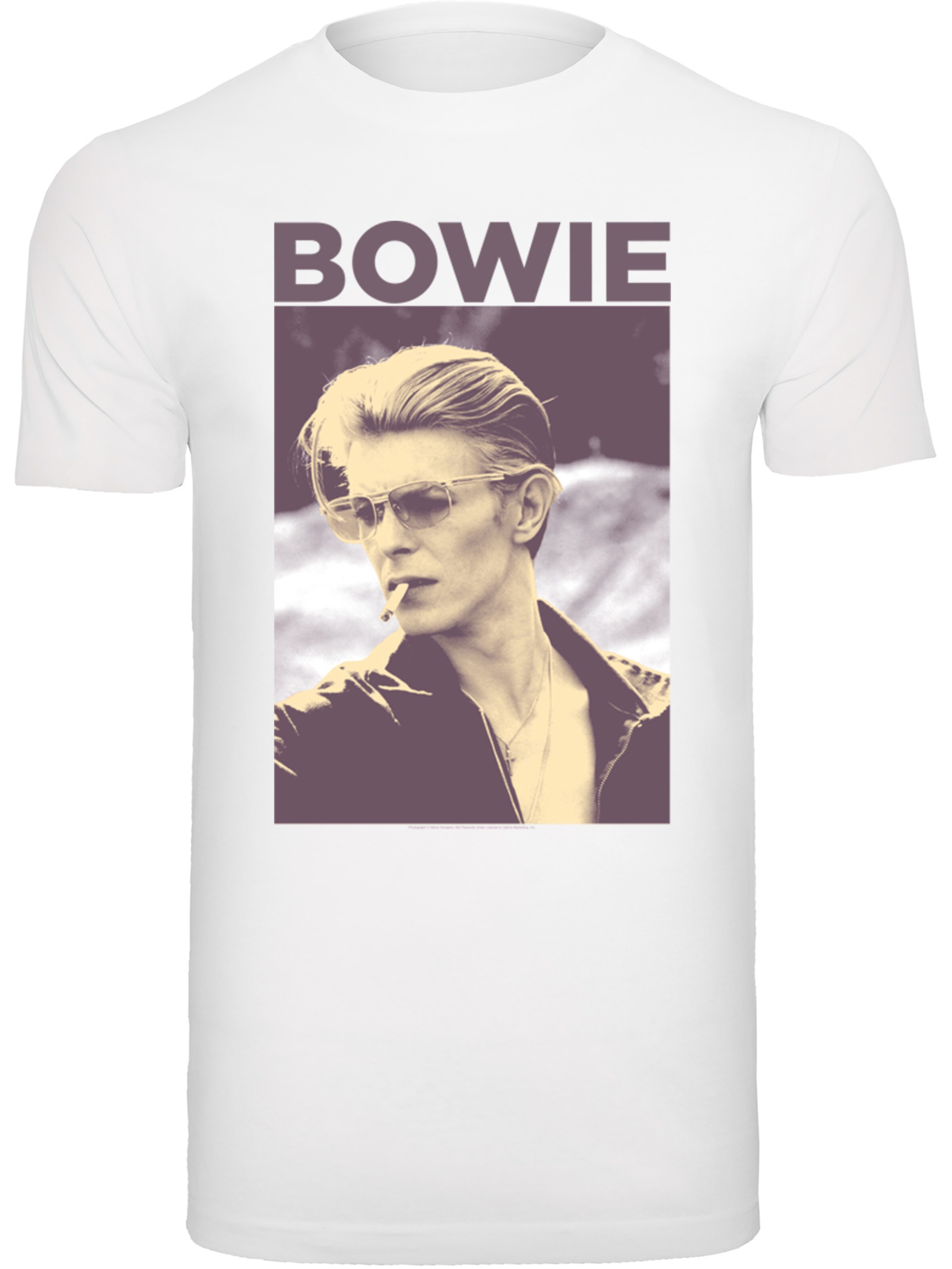 F4NT4STIC Shirt 'David Bowie Smoking Photograph' in Weiß: Vorderseite