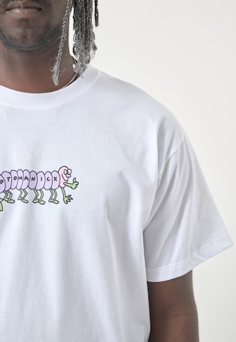 Cleptomanicx T-Shirts 'Classic Tee Worm' in Weiß