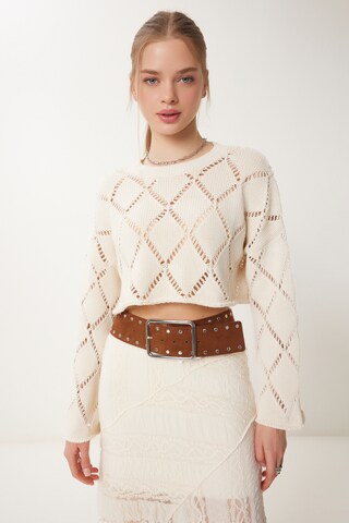 Pullover di Happiness İstanbul in beige: frontale