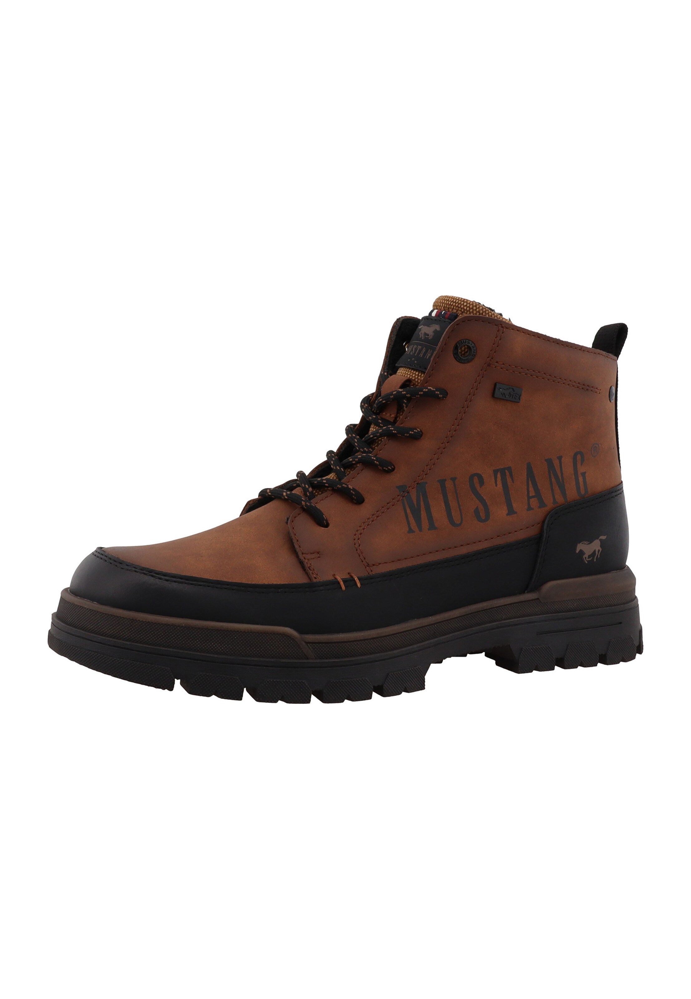 MUSTANG - Botas com atacadores em castanho: frente