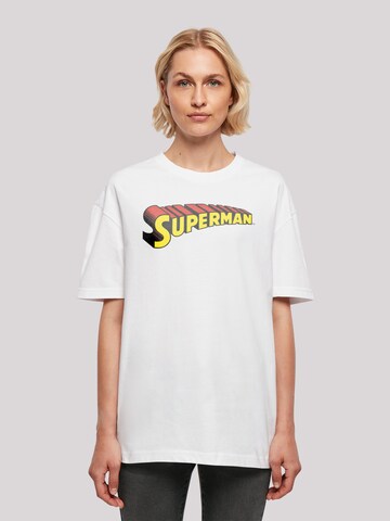 T-shirt oversize 'DC Comics Superman Telescopic' F4NT4STIC en blanc : devant