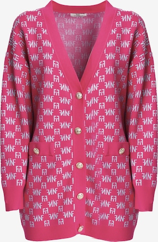 Geacă tricotată de la Influencer pe roz: față