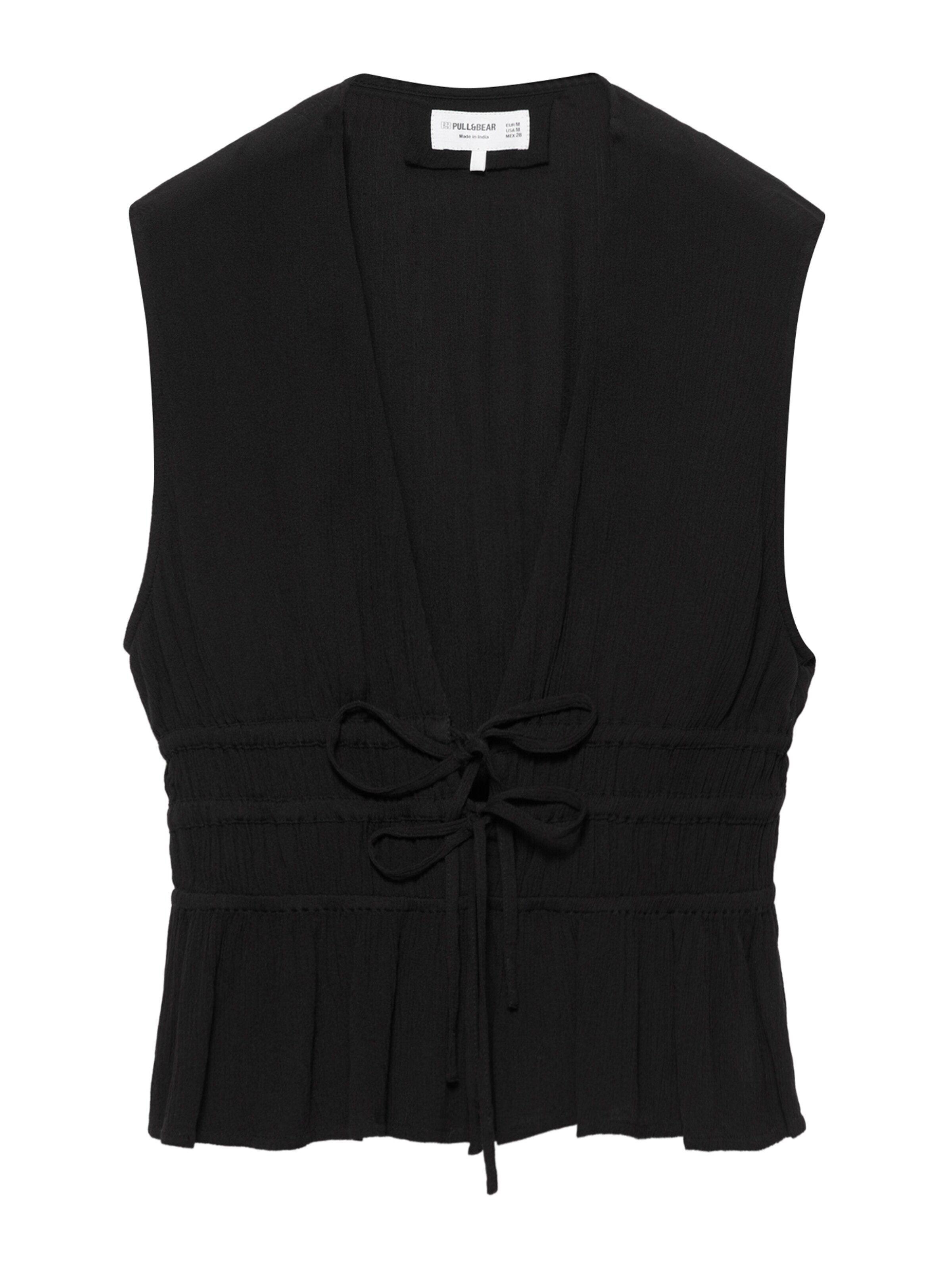 Pull&Bear Blusentop in Schwarz: Vorderseite