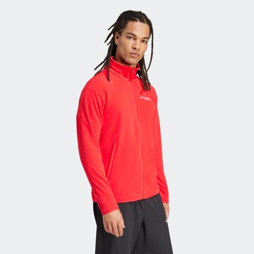 ADIDAS TERREX Athletic Fleece Jacket in Red