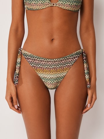 CALZEDONIA Bikini Bottoms 'Elegant Ethnic' in Green: front