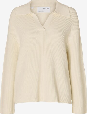 Pull-over 'Hilma' SELECTED FEMME en beige : devant