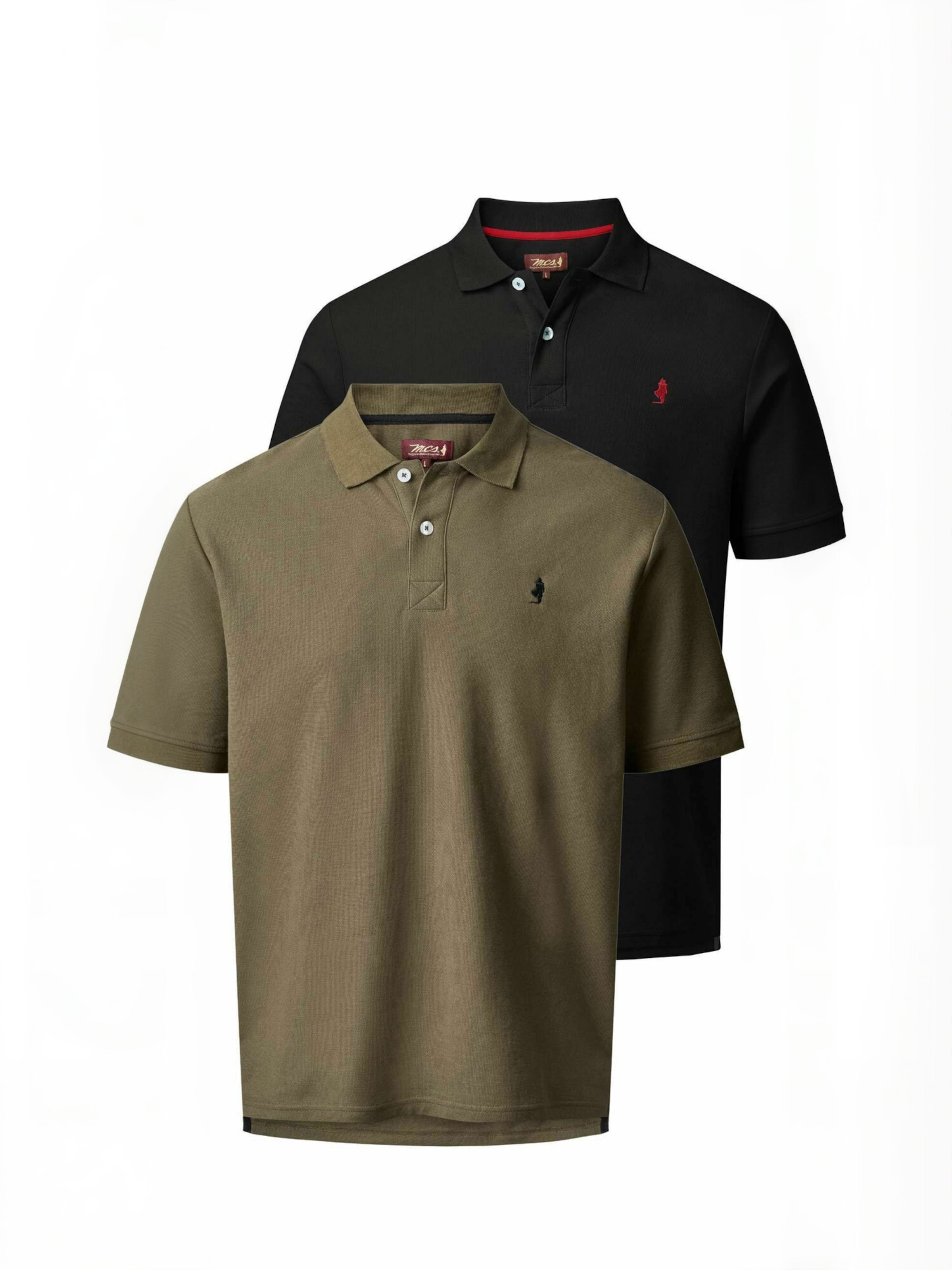 MCS Regular fit Button Up Shirt ' MCHurst 2-pack ' in Brown: front