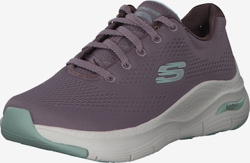 Baskets basses SKECHERS en violet : devant