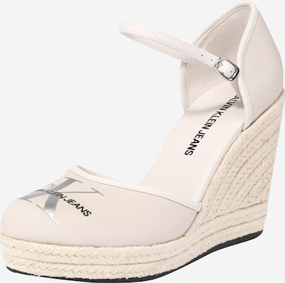 Calvin Klein Sandale in beige / schwarz / silber / weiß, Produktansicht