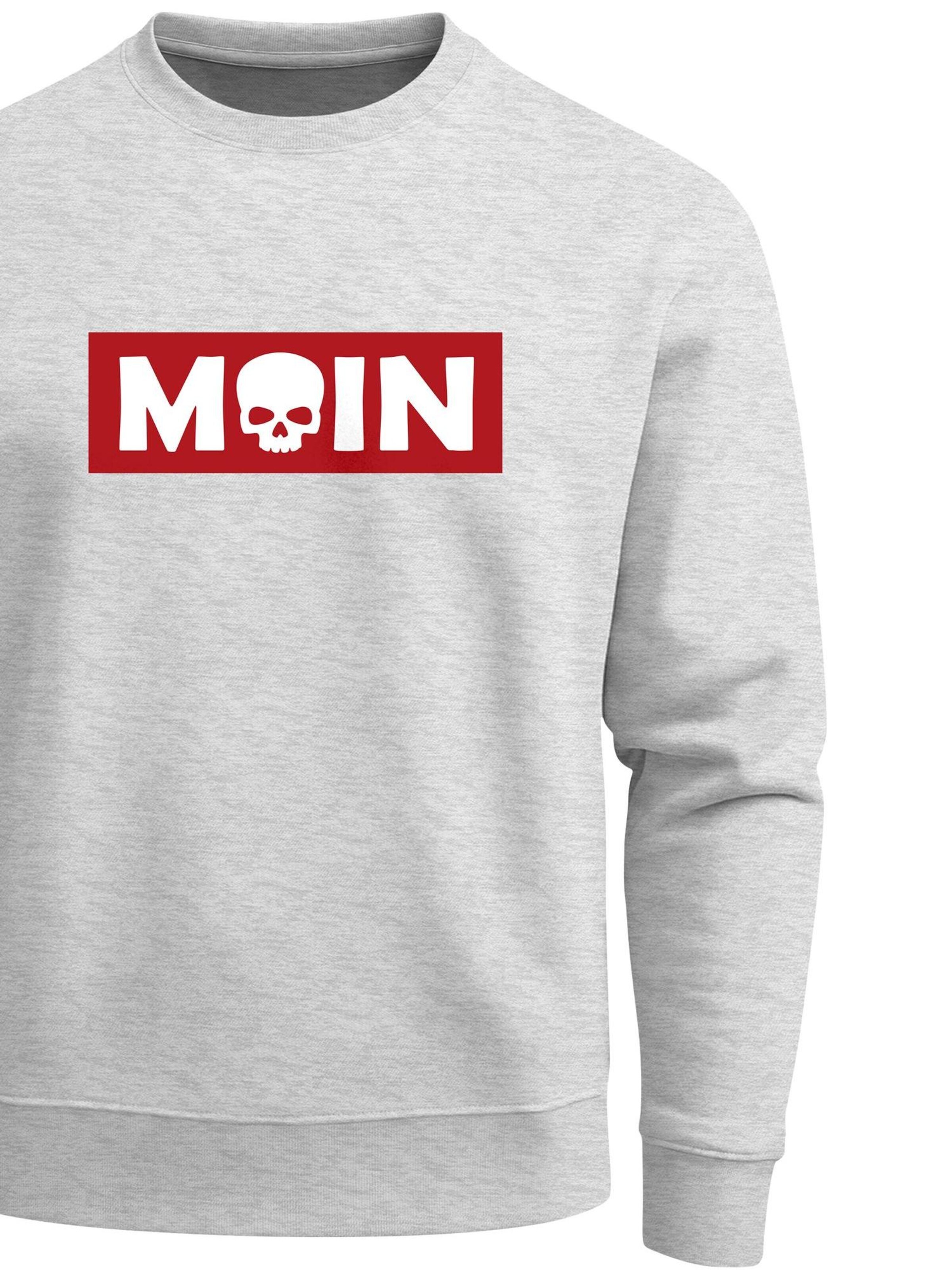 Neverless Sweatshirt 'Moin Skull' in Grey