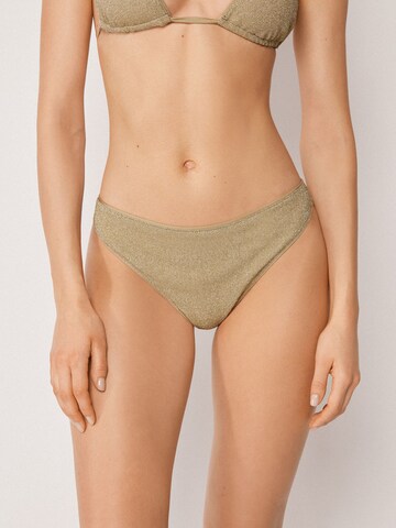CALZEDONIA Bikini Bottoms 'Metallic Glow' in Beige: front
