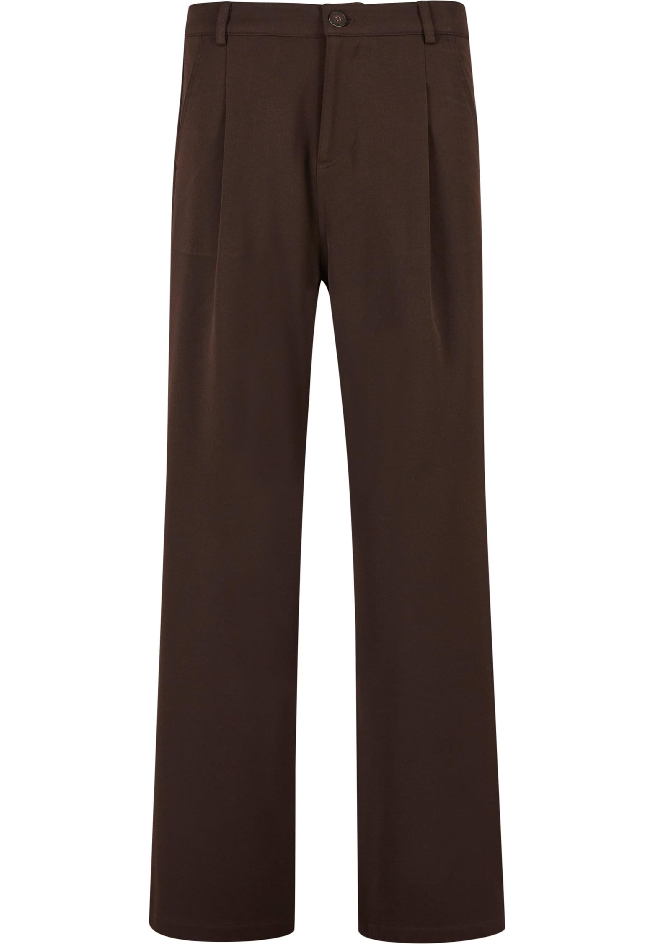 2Y Studios Loose fit Pleat-front trousers &#x27;Tahlo&#x27; in Brown: front