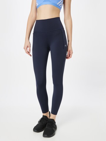 Skinny Pantalon de sport 'Optime Luxe' ADIDAS PERFORMANCE en bleu : devant