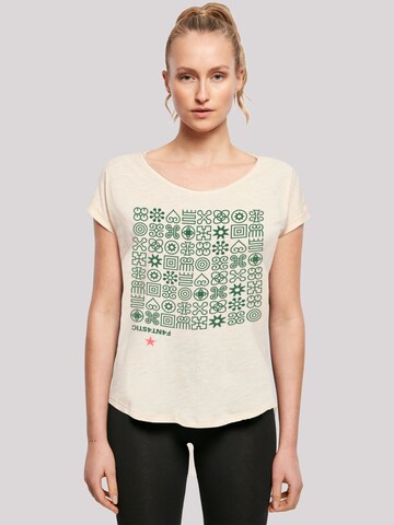 T-shirt F4NT4STIC en beige : devant