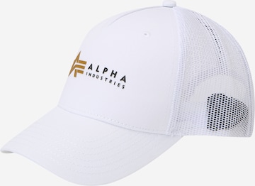 Casquette ALPHA INDUSTRIES en blanc : devant