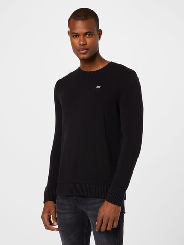 Tommy Jeans Sweater in Black: front