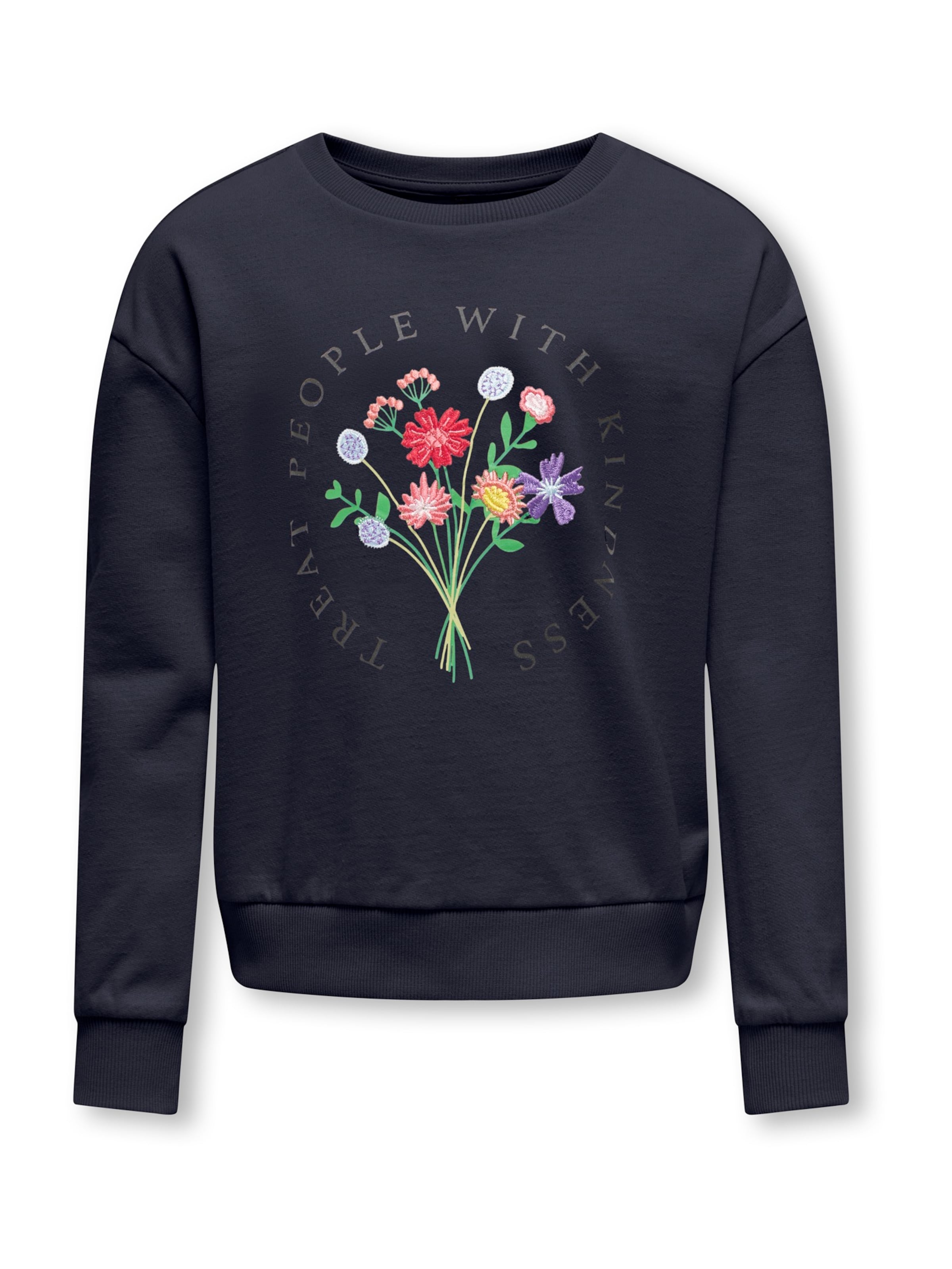 ONLY GIRLS Majica 'KOGRUNA FLOWER' | modra barva: sprednja stran