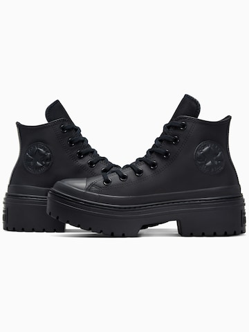 CONVERSE Sportschoen 'Converse Chuck Taylor All Star Lugged Heel Leather Platform' in Zwart