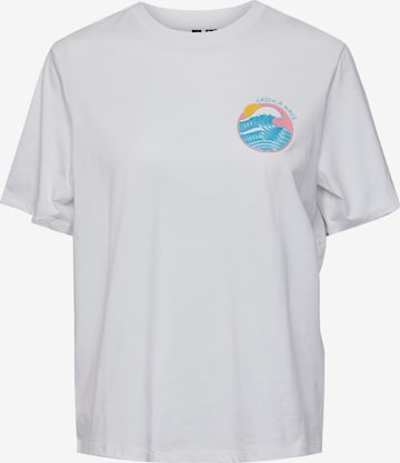 T-shirt 'BANDA' PIECES en blanc : devant