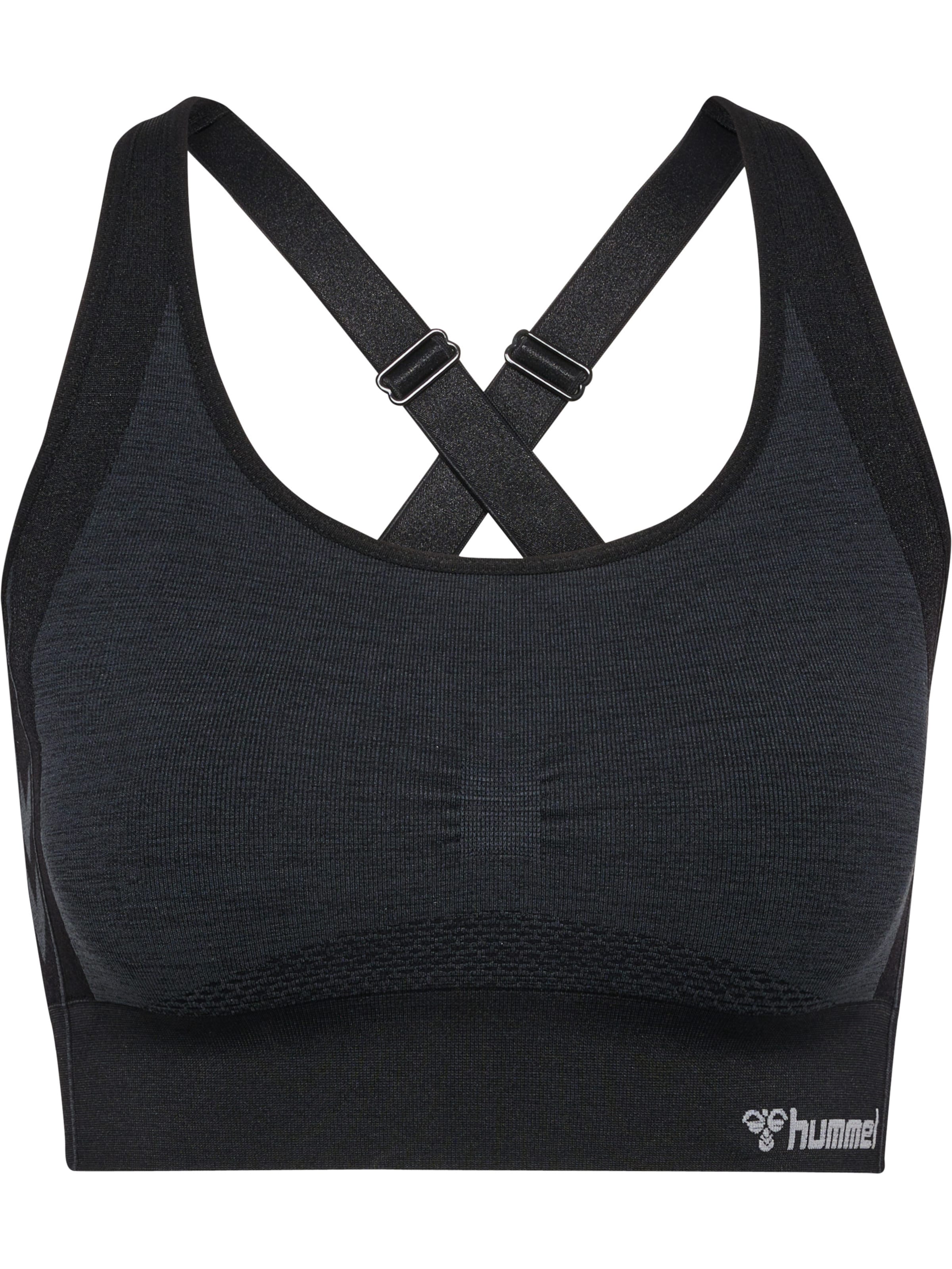 Hummel Bustier Sports-BH i sort: forside