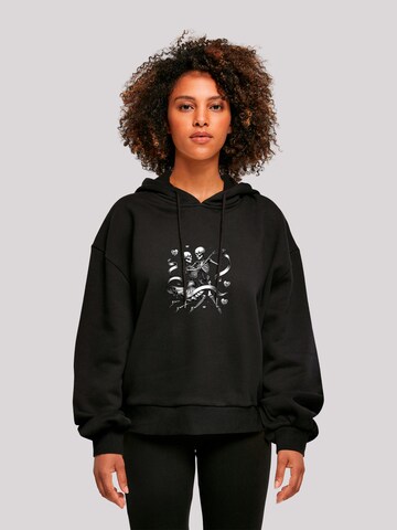 F4NT4STIC Sweatshirt 'Skelettpaar tanzt mit Band' in Zwart: voorkant