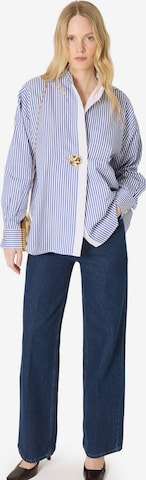 Touché Privé Tuniek 'Striped Tunic With Metal Buttons' in Blauw: voorkant