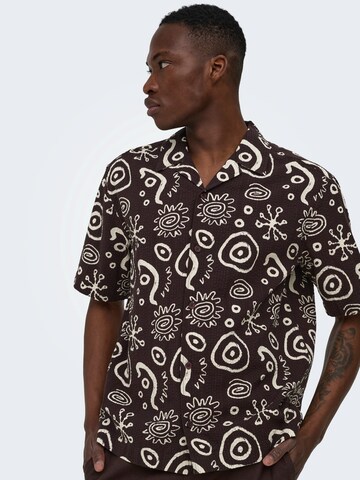Only & Sons Comfort Fit Skjorta 'ONSCruz' i svart