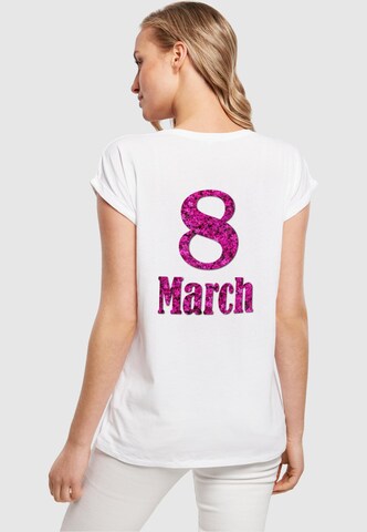 Merchcode T-Shirt 'WD - 8 March' in Weiß