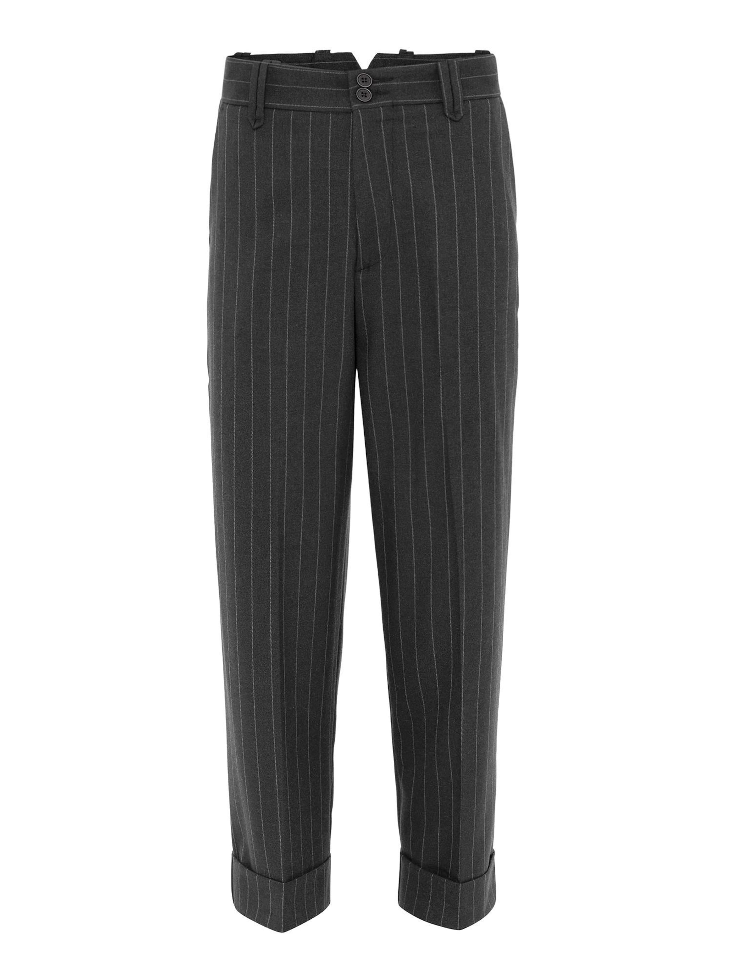 Antioch Loosefit Παντελόνι με τσάκιση σε μαύρο: μπροστά