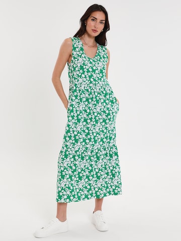 Threadbare - Vestido de verano 'Byers Tiered' en verde: frente