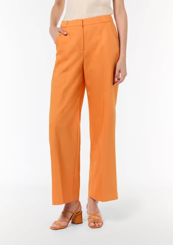 COMMA Wide leg Trousers with creases in Orange: front