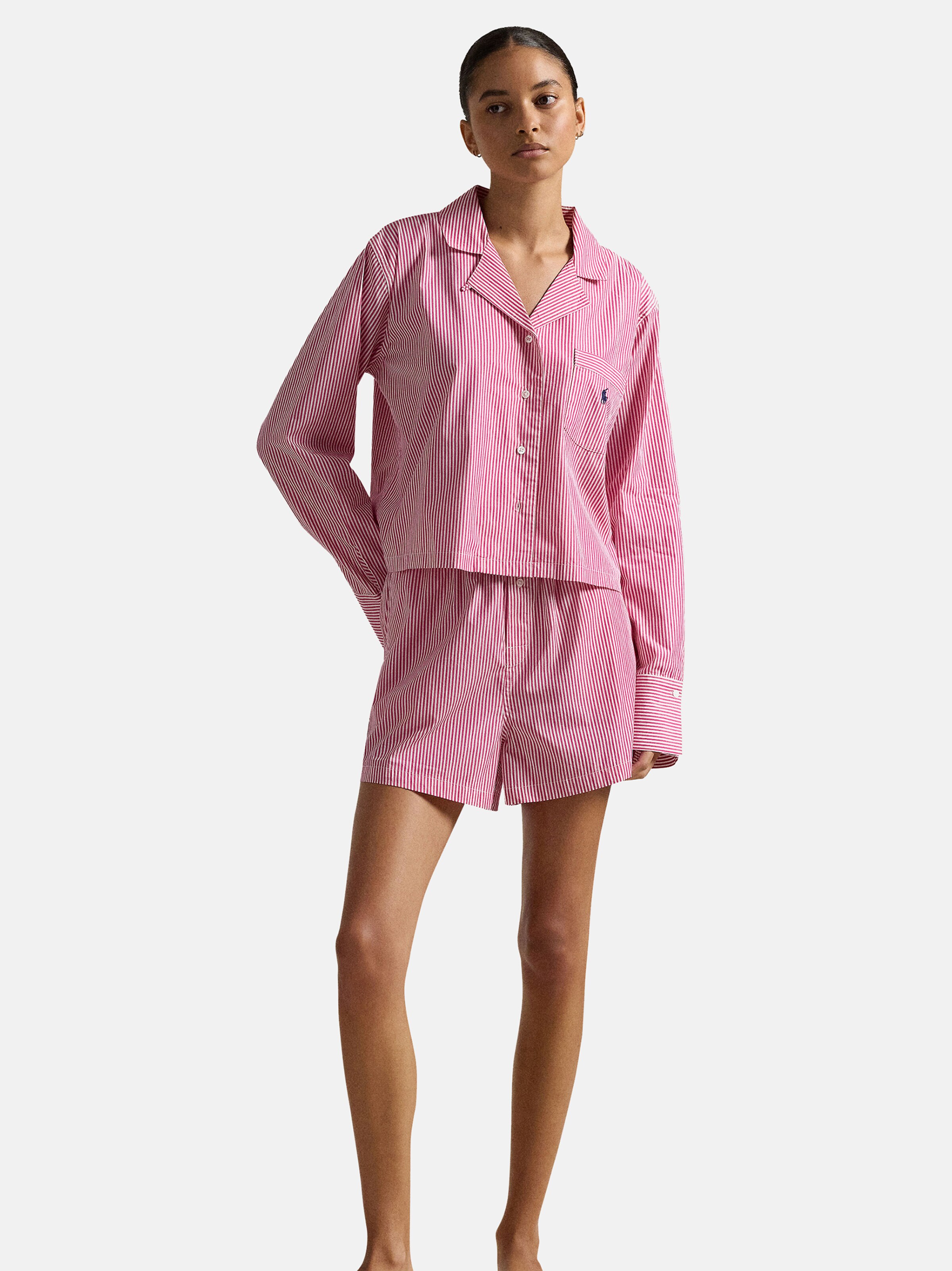 Polo Ralph Lauren - Pijama ' Crop & Boxer Set ' en rosa: frente
