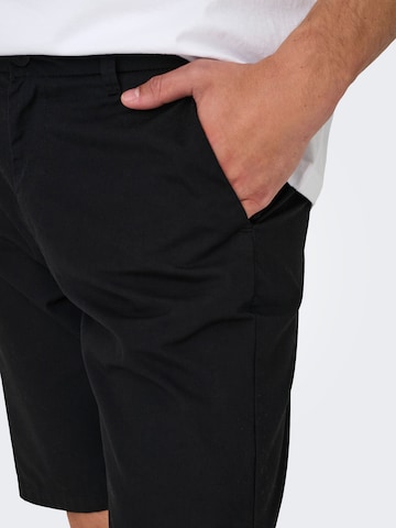 Only & Sons Slim fit Chino trousers 'ONSKal' in Black